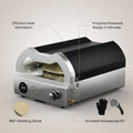 12 In. Propane Pizza Oven, Outdoor Pizza Oven in Black with Rotating Pizza Stone, Glove and Pizza Cutter