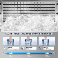 26.54 In. 450 Lbs. 24H Full/Half Size Cube Commercial Freestanding Ice Maker in Stainless Steel with 90 Lbs. Storage Bin