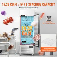 27" Commercial Freezer Reach in Upright Freezer Single Door 4 Shelves Solid Door