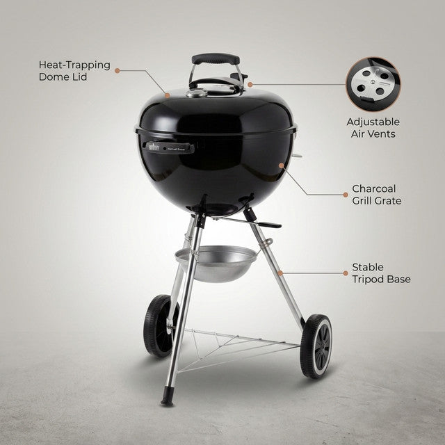 Outdoor Household Kettle BBQ Grill Charcoal BBQ Grill round Apple Grill — Lifestyle