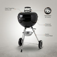 Outdoor Household Kettle BBQ Grill Charcoal BBQ Grill round Apple Grill — Lifestyle