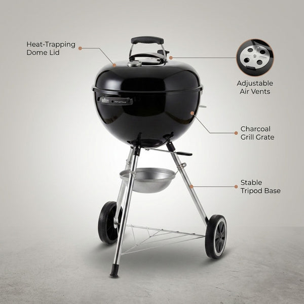 Outdoor Household Kettle BBQ Grill Charcoal BBQ Grill round Apple Grill — Lifestyle