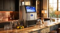 26.54 In. 450 Lbs. 24H Full/Half Size Cube Commercial Freestanding Ice Maker in Stainless Steel with 90 Lbs. Storage Bin — Lifestyle